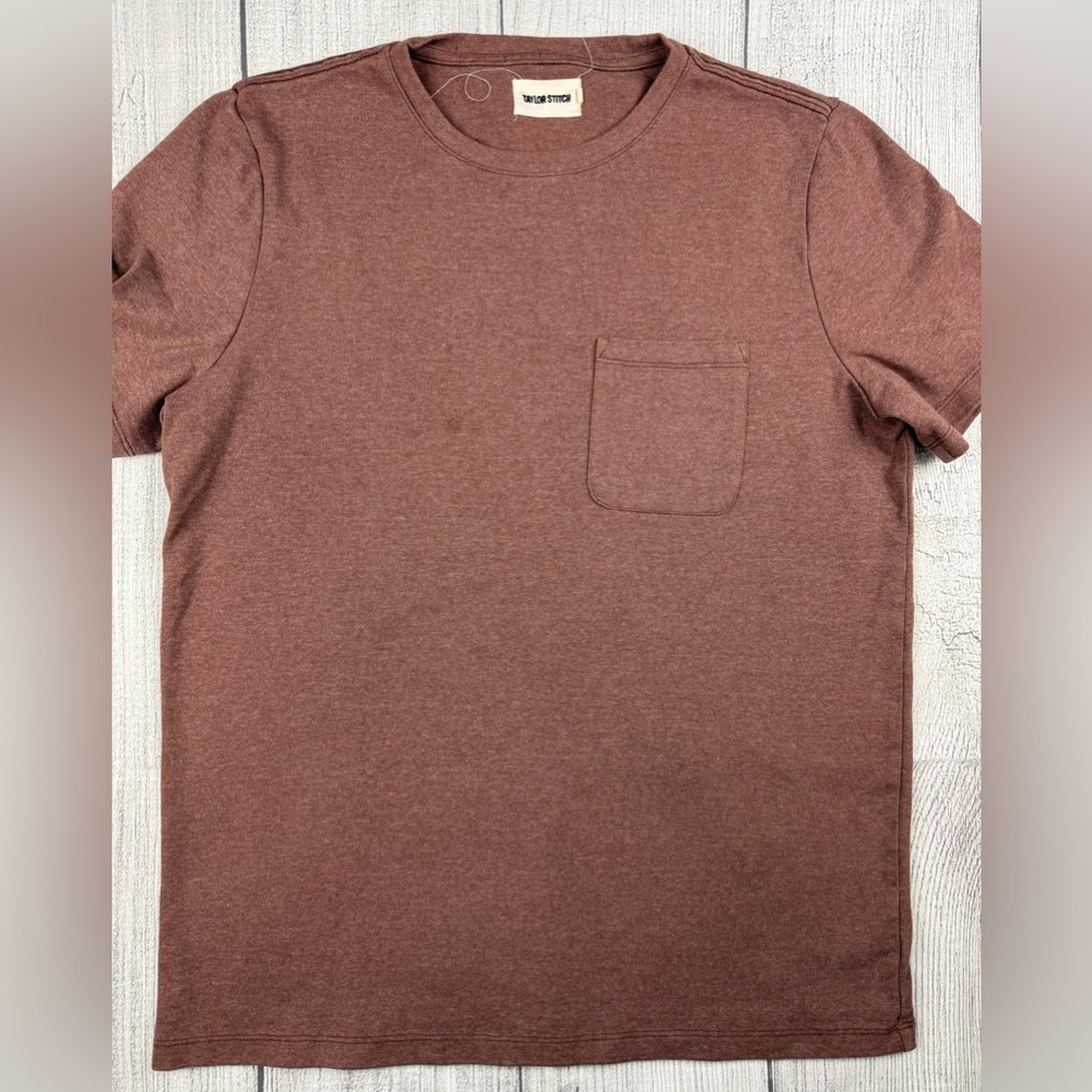 VGC! Taylor Stitch Heavy Bag Pocket T-Shirt Mauve Sz 40 Medium
